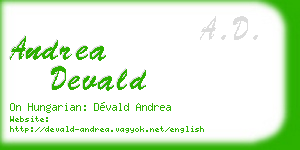 andrea devald business card
