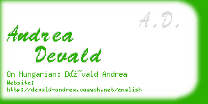 andrea devald business card